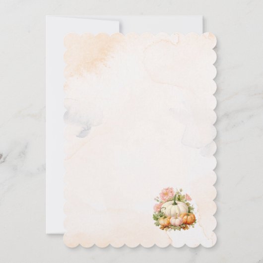 Elegant Watercolor Pumpkin Baby Shower Einladung (Rückseite)