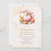 Elegant Watercolor Pumpkin Baby Shower Einladung (Vorderseite)