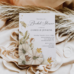 Elegant Watercolor Pumpkin Fall Bridal Shower Einladung