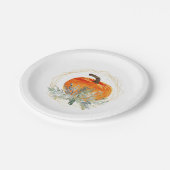 Elegant Watercolor Pumpkin Pappteller (Schrägansicht)