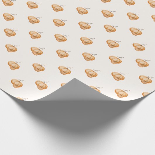 Elegant Watercolor Pumpkins Wrapping Paper Geschenkpapier (Ecke)