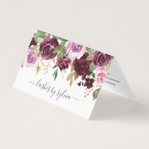 Elegant Watercolor Purple Floral Visitenkarten