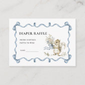 Elegant watercolor Ribbon squirrel diaper raffle  Begleitkarte (Vorderseite)