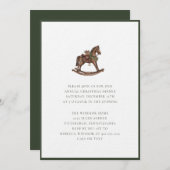 Elegant Watercolor Rocking Horses Plaid Christmas Einladung (Vorne/Hinten)