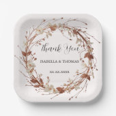 Elegant watercolor rose gold Daisy Floral Botanica Pappteller (Vorderseite)