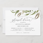 Elegant Watercolor Rustic Eucalyptus Rehearsal Einladung (Vorderseite)