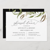 Elegant Watercolor Rustic Eucalyptus Rehearsal Einladung (Vorne/Hinten)