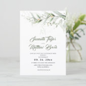 Elegant Watercolor Sage Greenery Floral Wedding Einladung (Stehend Vorderseite)