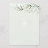 Elegant Watercolor Sage Greenery Floral Wedding Einladung (Rückseite)