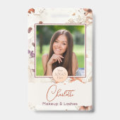 Elegant Watercolor Script Logo Photo Makeup Ausweis (Vorderseite)