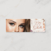 Elegant Watercolor Script Photo Makeup Mini Visitenkarte (Vorderseite)