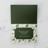 Elegant Watercolor Shamrocks Happy St. Patrick’s  Karte (Innenseite)