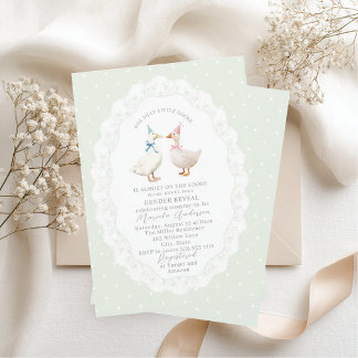 Elegant Watercolor Silly Goose gender reveal Baby  Einladung
