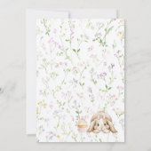 Elegant Watercolor some bunny pink bow Baby Shower Einladung (Rückseite)
