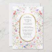 Elegant Watercolor Spring Pastel Floral Wedding Einladung (Vorderseite)