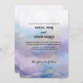  Elegant watercolor style  purple blue wedding  Einladung (Vorne/Hinten)