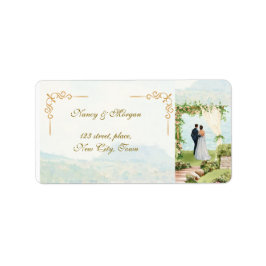 Elegant watercolor style Wedding Return Address Adressaufkleber