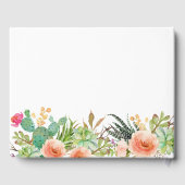 Elegant Watercolor Succulent Wedding  Gästebuch (Rückseite)