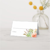 Elegant Watercolor Succulent Wedding Platzkarte (Vorderseite)