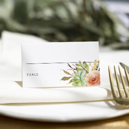 Elegant Watercolor Succulent Wedding Platzkarte