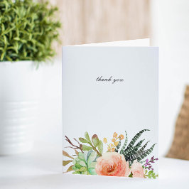 Elegant Watercolor Succulent Wedding Thank You Dankeskarte