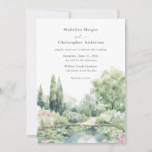 Elegant Watercolor Summer Garden Wedding Einladung (Vorderseite)