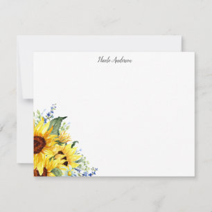 Elegant Watercolor Sunflowers Mitteilungskarte