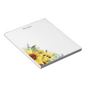 Elegant Watercolor Sunflowers Notizblock (angewinkelt)