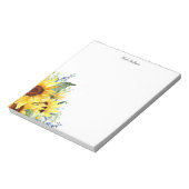 Elegant Watercolor Sunflowers Notizblock (Rotiert)