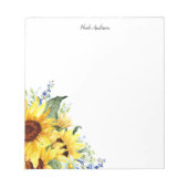 Elegant Watercolor Sunflowers Notizblock (Vorderseite)