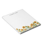 Elegant Watercolor Sunflowers Notizblock (angewinkelt)