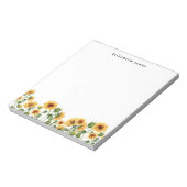 Elegant Watercolor Sunflowers Notizblock (Rotiert)