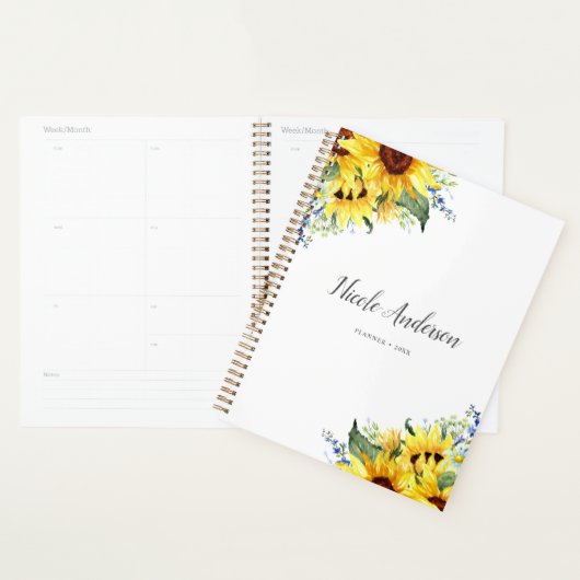 Elegant Watercolor Sunflowers Planer (Anzeige)