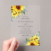Elegant Watercolor Sunflowers Wedding Acryleinladungen (Insitu (Handheld))