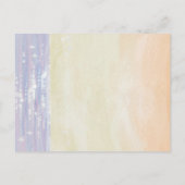 Elegant Watercolor Sunset & Floral Coastal Wedding Ankündigungspostkarte (Rückseite)