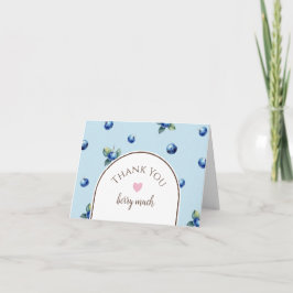 Elegant Watercolor Sweet Blueberry Berry Birthday Dankeskarte