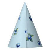 Elegant Watercolor Sweet Blueberry Boy Birthday Partyhütchen (Rückseite)
