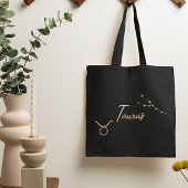 Elegant Watercolor Taurus Zodiac Black Tasche