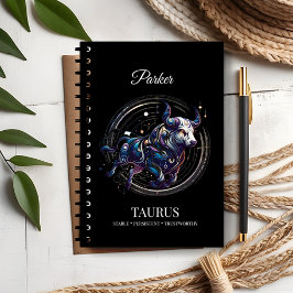 Elegant Watercolor Taurus Zodiac Journal Notizblock