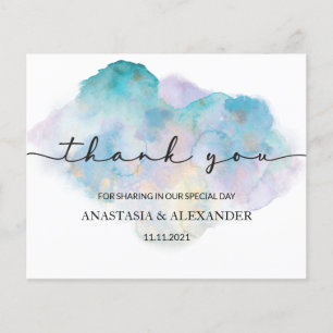 Elegant watercolor Thank You Card. Flyer