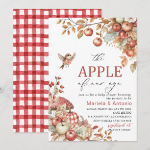 Elegant Watercolor The Apple of our eye Baby Show Einladung