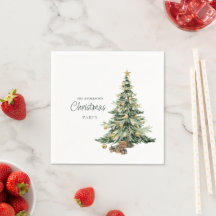 Elegant Watercolor Tree Christmas Party