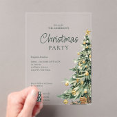 Elegant Watercolor Tree QR Code Christmas Party Acryleinladungen (Insitu (Handheld))