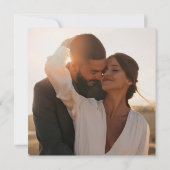 Elegant Watercolor Tropical Beach Photo Wedding Einladung (Rückseite)