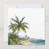 Elegant Watercolor Tropical Beach Wedding Einladung (Rückseite)