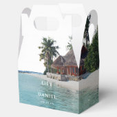 Elegant Watercolor Tropical Beach Wedding Geschenkschachtel (Geöffnet)
