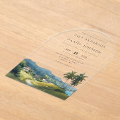Elegant Watercolor Tropical Caribbean Wedding Arch Acryleinladungen (Ablage )