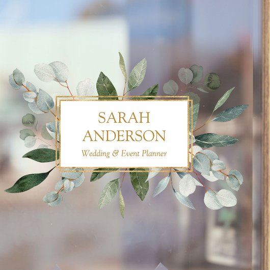 Elegant Watercolor Tropical Eucalyptus Greenery Fensteraufkleber