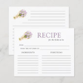 Elegant Watercolor Tulip Bridal Shower Recipe Card (Vorne/Hinten)