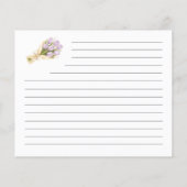 Elegant Watercolor Tulip Bridal Shower Recipe Card (Rückseite)